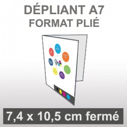 Dépliant A7 portrait (4 faces)