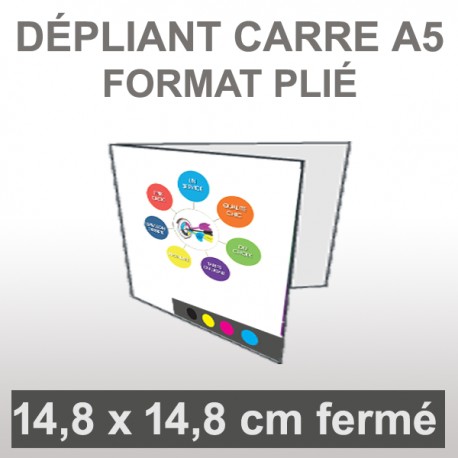 Dépliant A5 Carré (4 faces)