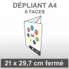 Dépliant A4 (6 faces roulé)