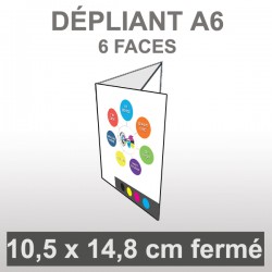 Dépliant A6 (6 faces roulé)