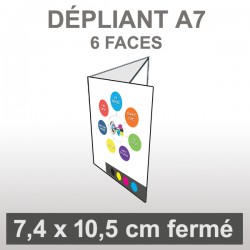Dépliant A7 (6 faces roulé)
