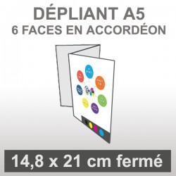 Dépliant A5 Portrait (6 faces accordéon)