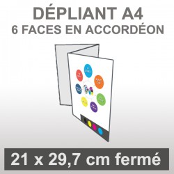 Dépliant A4 Portrait (6 faces accordéon)