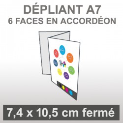 Dépliant A7 Portrait (6 faces accordéon)