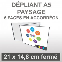Dépliant A5 Paysage (6 faces accordéon)