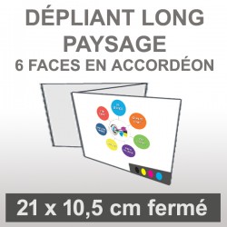Dépliant LONG Paysage (6 faces accordéon)