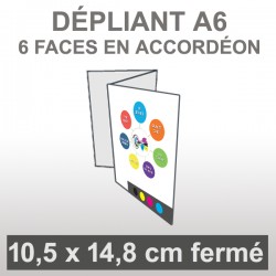 Dépliant A6 Portrait (6 faces accordéon)