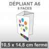 Dépliant A6 Portrait (8 faces roulé)