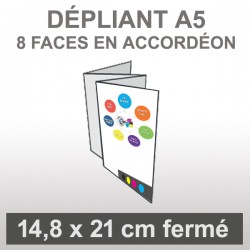 Dépliant A4 Portrait (8 faces en accordéon)