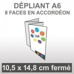 Dépliant A6 Portrait (8 faces accordéon)