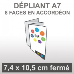 Dépliant A7 Portrait (8 faces accordéon)