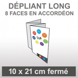 Dépliant LONG Portrait (8 faces accordéon)