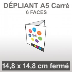 Dépliant A5 Carré (6 faces roulé)