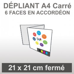 Dépliant A4 Carré (6 faces accordéon)