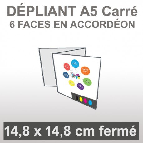 Dépliant A5 Carré (6 faces accordéon)