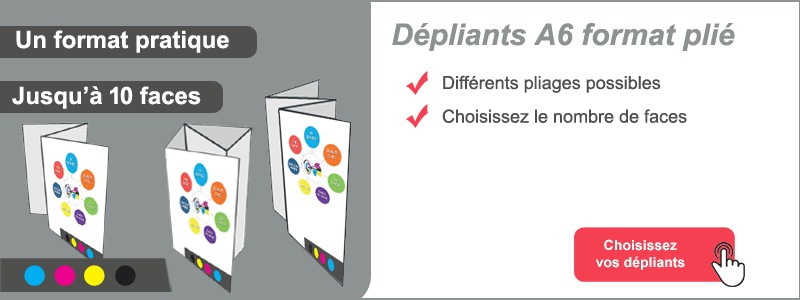 Dépliants format A6 pliés