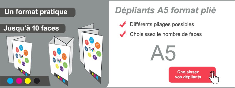 Dépliants format A5 pliés